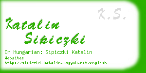 katalin sipiczki business card
